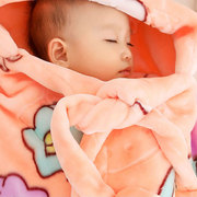 宝宝包被初生新生婴儿童外出斗篷抱被珊瑚法兰绒，秋冬天厚毛毯背被