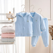 婴儿衣服纯棉薄夹棉男女，宝宝三件套装，0-3个6月12新生儿外出服秋冬