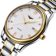男冠琴防水品牌表士手表高品质钢带石英表瑞士商务