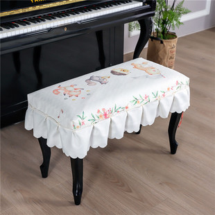 印花北欧钢琴凳子罩卡通加厚夹棉单人琴凳罩双人钢琴凳罩