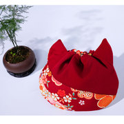 日式和风小物收纳袋桌面收纳包杂物包手拎包创意猫耳抽绳束口手袋