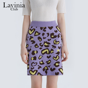 Lavinia Club拉维妮娅春秋季复古爱心针织半身裙女士中长款装