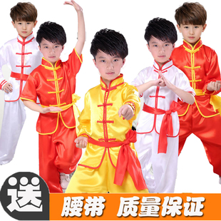 儿童武术服演出服短袖男少儿武术，六一功夫表演服长袖中国风训练服