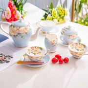 骨瓷咖啡杯套装欧式下午茶茶具，15头咖啡具英式茶具，陶瓷花茶带架子