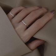 素圈戒指女小众设计指环时尚，冷淡风轻奢食指个性小指尾戒戒指铜日