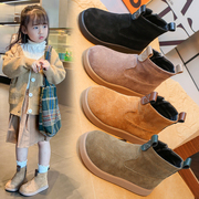 女童洋气小短靴2023秋冬季儿童，马丁靴英伦，风炸街防滑男童靴子
