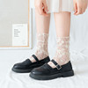 夏天玛丽珍袜子女中筒袜透明白色蕾丝堆堆袜薄jk网纱潮无根凉鞋袜