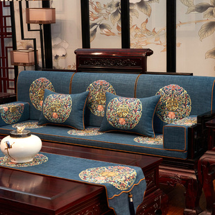 新中式红木沙发坐垫加厚加硬高密度海绵垫实木沙发套罩罗汉床垫子