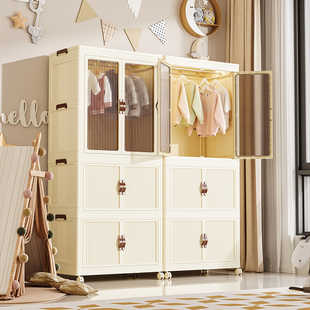 宝宝衣柜婴儿专用小衣橱儿童衣服衣物，家用简易透明鞋柜收纳储物柜