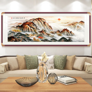 泰山日出图挂画靠山图五岳独尊装饰画山水画客厅挂画办公室风水画