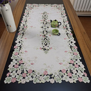 中式欧式布艺绣花长方桌布，茶几巾桌垫镂空盖巾餐垫餐桌桌布桌旗