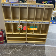 幼儿园儿童专用书包鞋柜衣帽综合一体柜十二格造型书包柜软包鞋柜