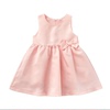 外贸ins婴幼小童女宝宝夏季款粉色无袖，蝴蝶结收腰褶皱洋气连衣裙