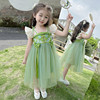 儿童夏季汉服裙小女孩六一表演裙子中国风复古宝宝唐装女童公主裙