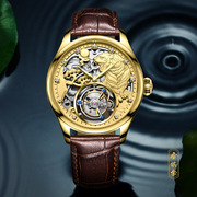 奢华风表表瑞士18k金镂空(金镂空)士手表，皮带潮流表品牌防水男