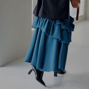 AMERI秋冬休闲女装小众设计感荷叶边可爱修身半身裙01220970170