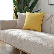 北欧简约纯色沙发垫四季纯棉布艺，防滑全棉坐垫，通用现代沙发套罩巾