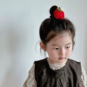 秋冬可爱毛呢苹果草莓小学生幼儿童发圈发夹发卡碎发头绳头饰