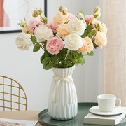 牡丹仿真花绢花室内假花干花餐桌花玫瑰花，花束摆设家居装饰花摆件