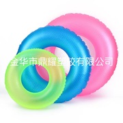 加厚儿童游泳圈PVC充气荧光纯色单纯游泳圈4D荧光游泳圈