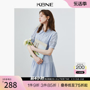KBNE连衣裙女蓝色法式衬衫裙2024夏季今年流行的漂亮裙子