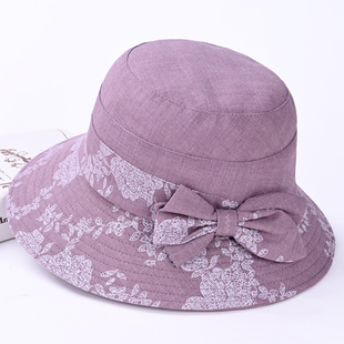 春秋季老人帽子女士盆帽老年，防晒帽大檐可折叠妈妈奶奶遮阳渔夫帽