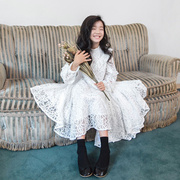 2019春季韩版童装女童长袖蕾丝，连衣裙中大儿童，ins公主裙长裙