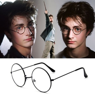 哈利波特同款复古大框圆形眼镜框金属韩版框架，镜平光镜潮眼镜架