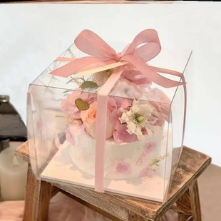 蛋糕盒3三4四56六8八10寸一体，韩式裱花全透明烘焙生日包装盒