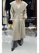 Y913冬季上新设计感百搭超大牌范儿时尚气质潮流法式带帽大衣女