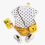 童装波点ins大PP0-3岁婴儿小童套装两件韩版儿童衣服 夏款