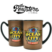 新泽西海洋城ocean大容量立体浮点，马克咖啡城市旅行纪念水杯子