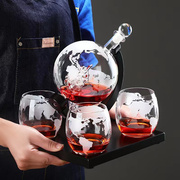 加厚地球仪造型玻璃醒酒器红酒瓶，分酒器家用酒壶透明玻璃酒瓶酒杯