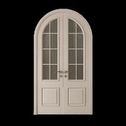 圆弧拱形门实木烤漆门奶油风浴室门对开门卧室门法式双开门复合门