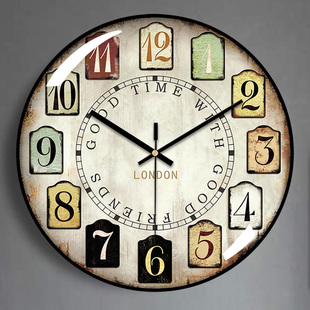 欧式复古挂钟客厅现代简约钟表，家用时尚2024静音时钟挂墙装饰