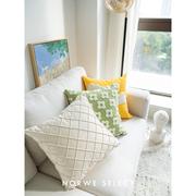 抱枕绿色小清新枕套花朵，民宿沙发靠枕靠背，腰枕飘窗床上靠垫ins风
