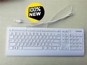 联想键盘白色超薄键盘内置钢板usb有线电脑通用静音键询