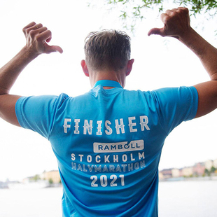 2021赫尔辛基半程马拉松纪念衫速干排汗短袖圆领男女款跑步体恤