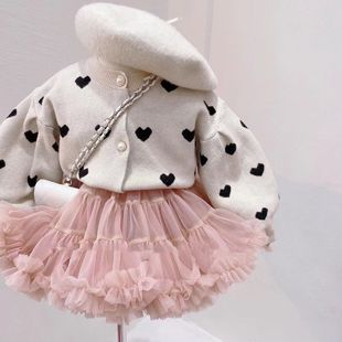 法国女童tutu裙秋冬宝宝公主，半身裙洋气儿童兔兔裙婴儿蓬蓬裙套装