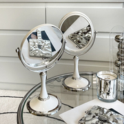 栋哈桌面梳妆镜台式镜子化妆镜收纳盒式折叠镜可调节美妆镜公主镜