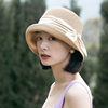 卷边草帽女薄款夏季遮阳帽，女士时尚防晒帽子，休闲水桶帽编织太阳帽