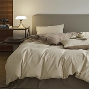 高级感纯色磨毛四件套全棉纯棉加厚保暖2023床单被套床上用品