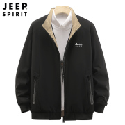jeep吉普立领外套男秋冬季冬装衣服正反，两面穿休闲运动夹克男