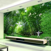 大自然风景绿竹林竹子，简约3d大型壁纸壁画，客厅沙发卧室5d背景墙纸