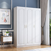 白色三门衣柜家用卧室实木，柜子组合大容量，出租房用大衣柜简易落地