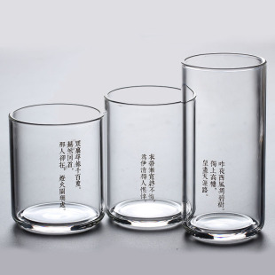 家用玻璃杯套装耐高温茶杯，加厚耐热透明创意，水杯子酒杯广告杯定制