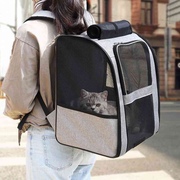 宠物外出双肩背包可折叠透气猫包小型犬猫手提笼大容量两只装猫包