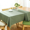 美式乡村田园绿色小格子桌布餐桌布艺茶几盖台布书桌棉麻长正方形