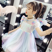 女童公主裙春夏装2023韩版儿童装洋气，连衣裙夏季裙子蓬蓬纱裙