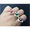 凉山彝族传统戒指银色手工情侣戒指民族特色红珠男戒女戒指环饰品